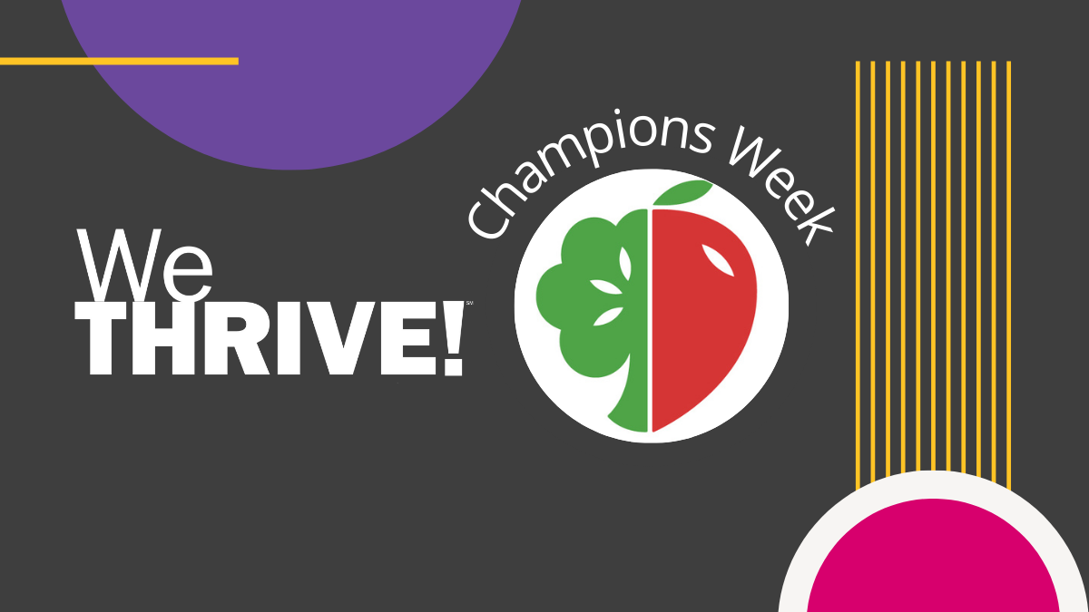 Produce Perks logo with we thrive logo.